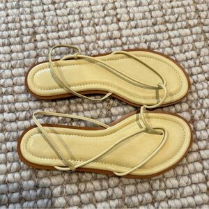 J. Crew Leather Butter Yellow Sandal